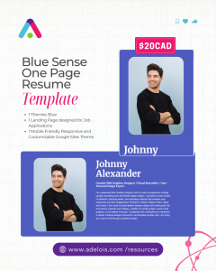 Blue Sense One Page Resume Template